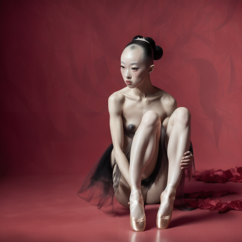 a woman in ballet shoes