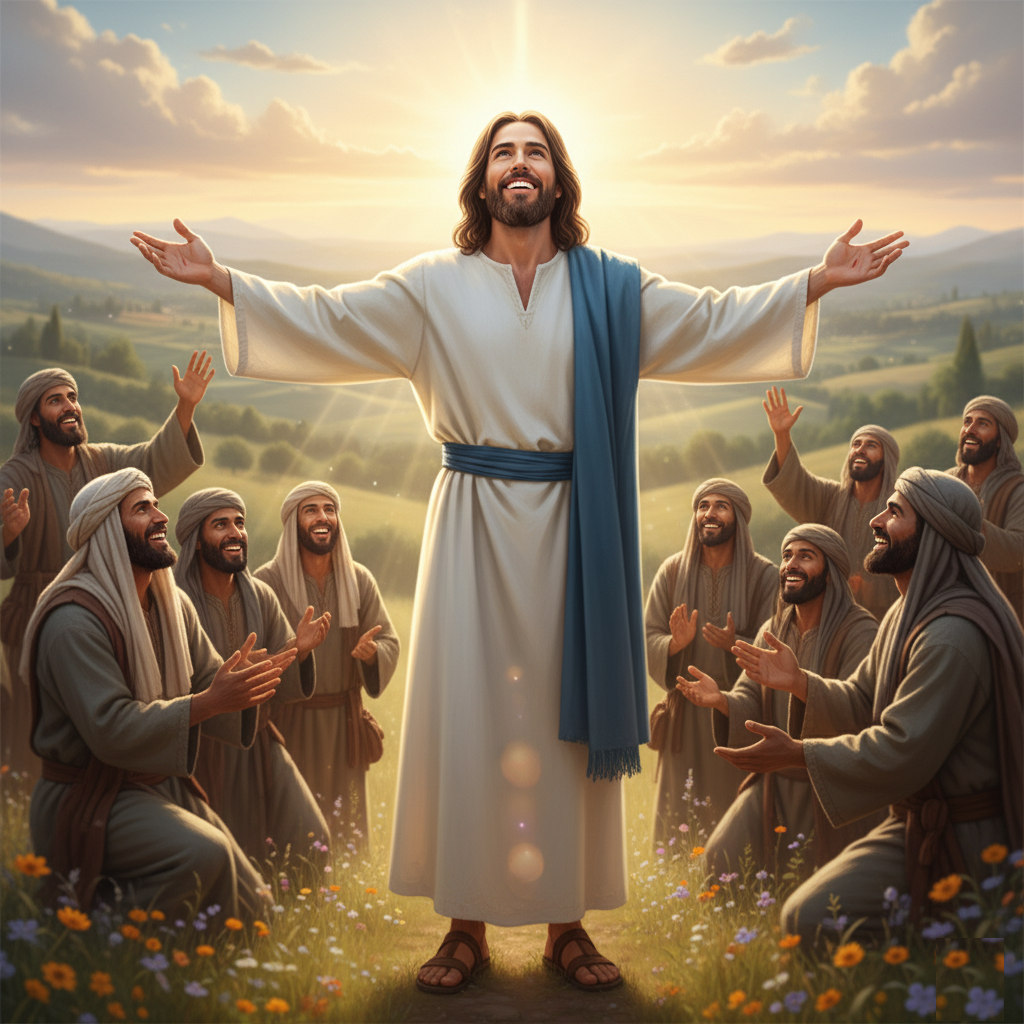 Jesús dando gracias a Dios, imagen de la página Voces de amor y vida