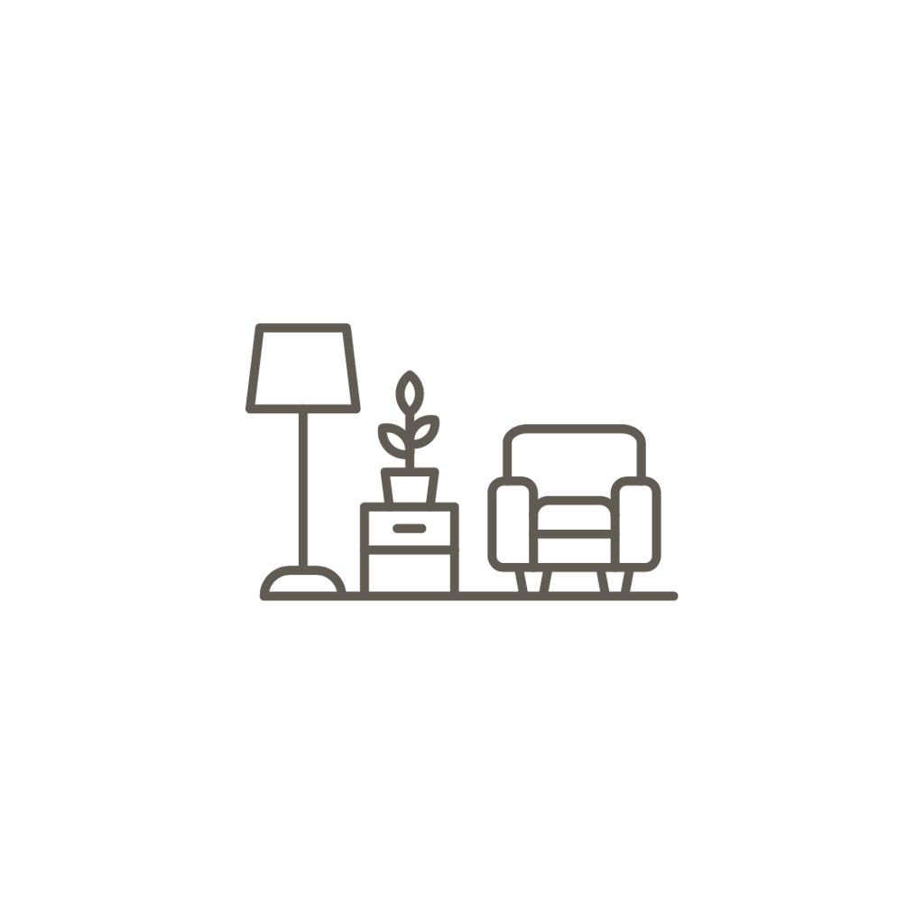 fauteuil plante et lampes mobilier