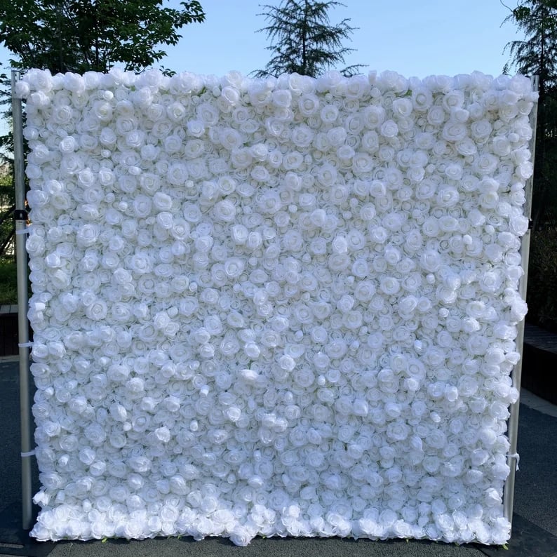 White 3d flower wall backdrop