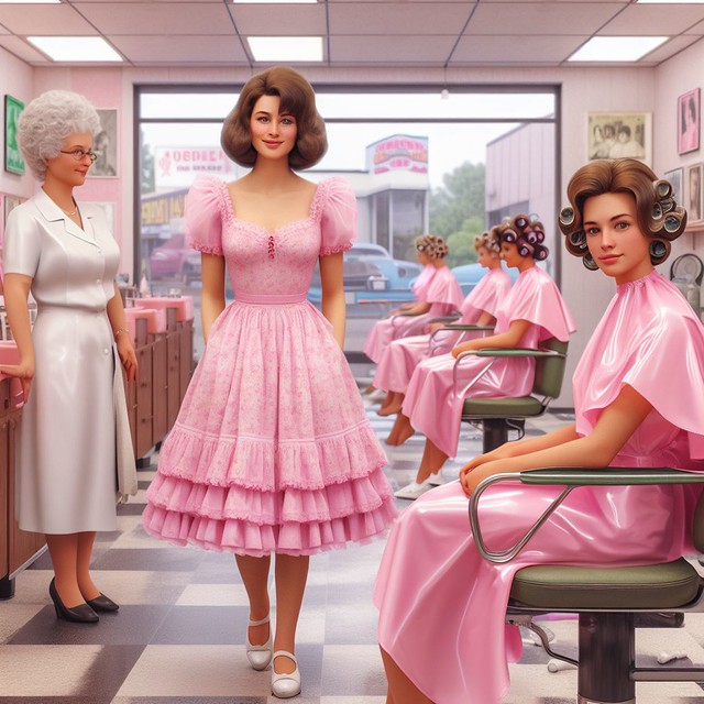 a sissy in a pink dress