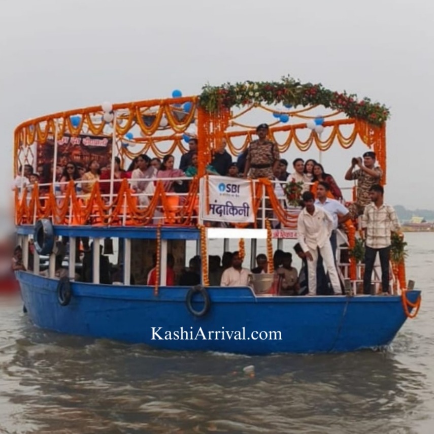 Premium Decorated Bajra Boat for Grand Celebration in Varanasi