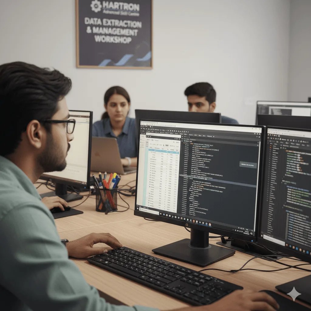 Students working on C++ programming tasks using desktop computers.