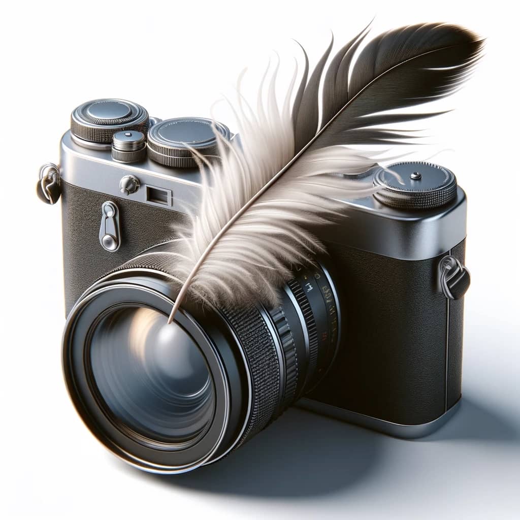 appareil photo et plume