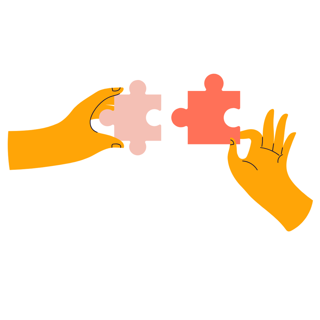 Pièces de puzzle qui s'emboitent