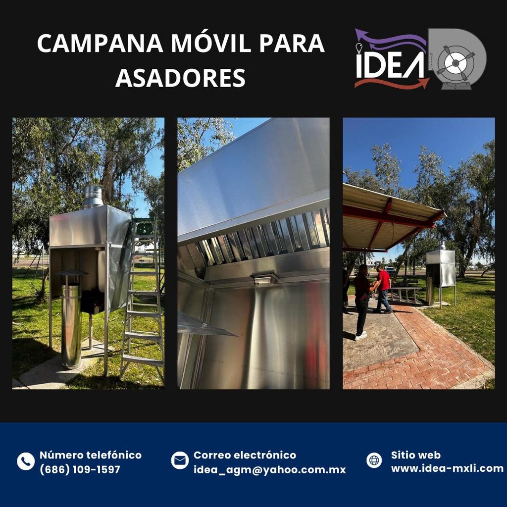 campana movil para asador de exterior con filtros