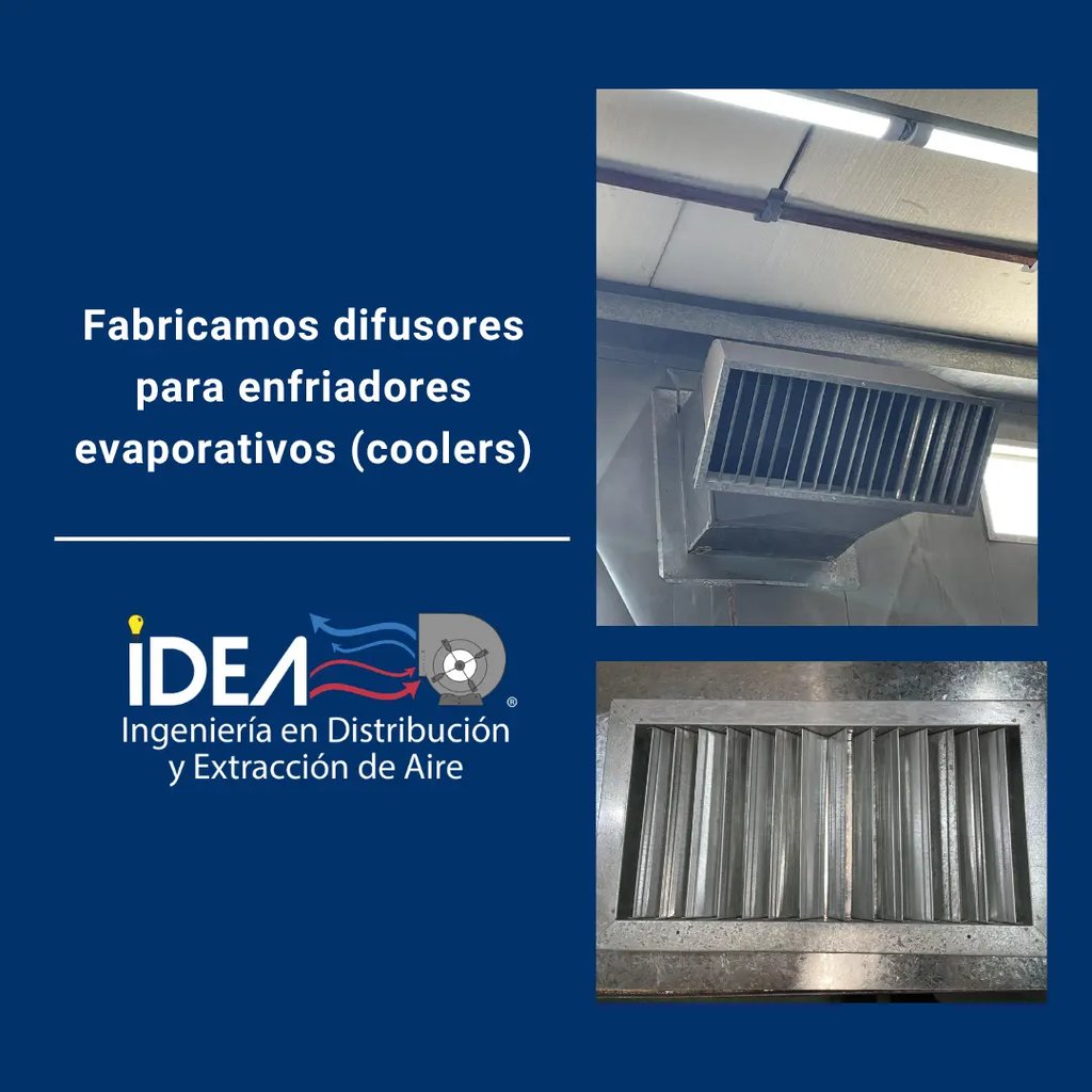 Difusores metálicos para enfriadores evaporativos para distribución de aire