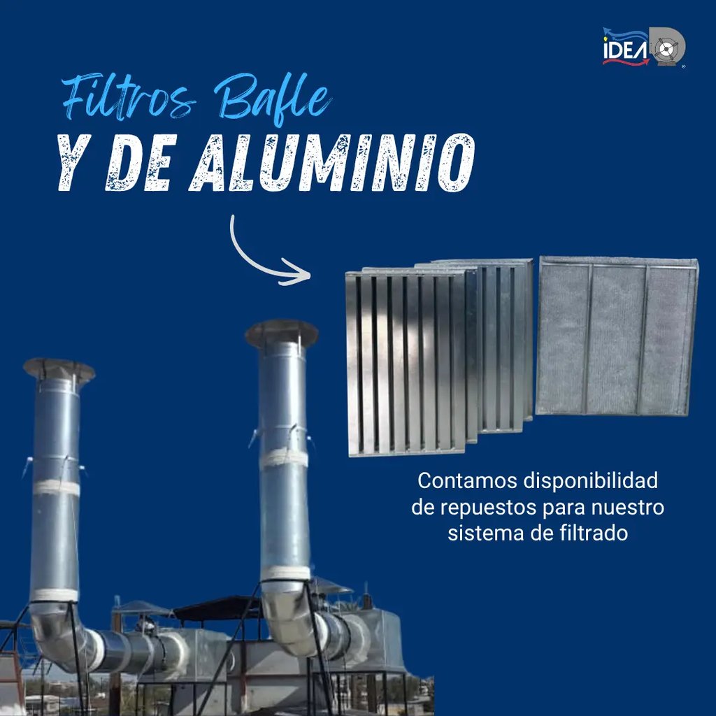Filtros bafle y de aluminio para sistema de extracción en restaurantes