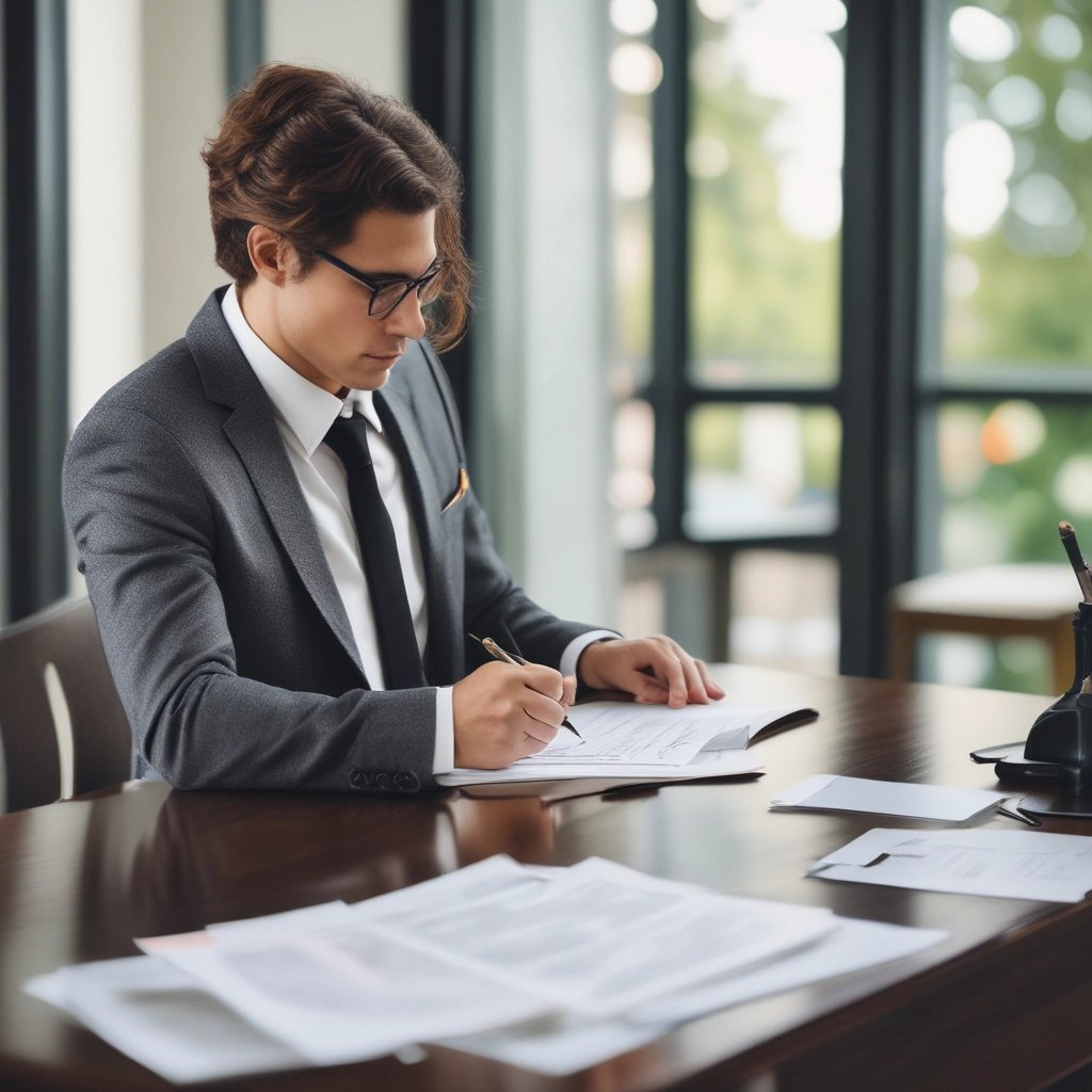 a close up of a typewriter with a real estate paper on it