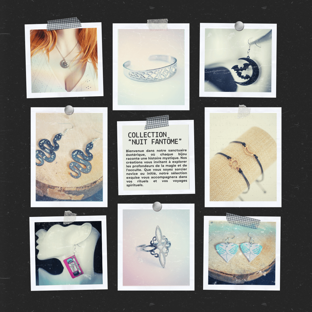 bloodybloom bijoux ésotérique sorcière halloween gothique bracelet boucles d'oreilles collier