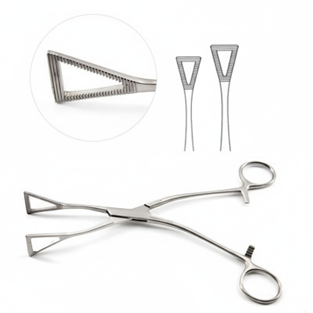 Entdecken Sie CE-konforme Lungenfasszangen mit atraumatischen Backen, ergonomischem Design, Fertigun