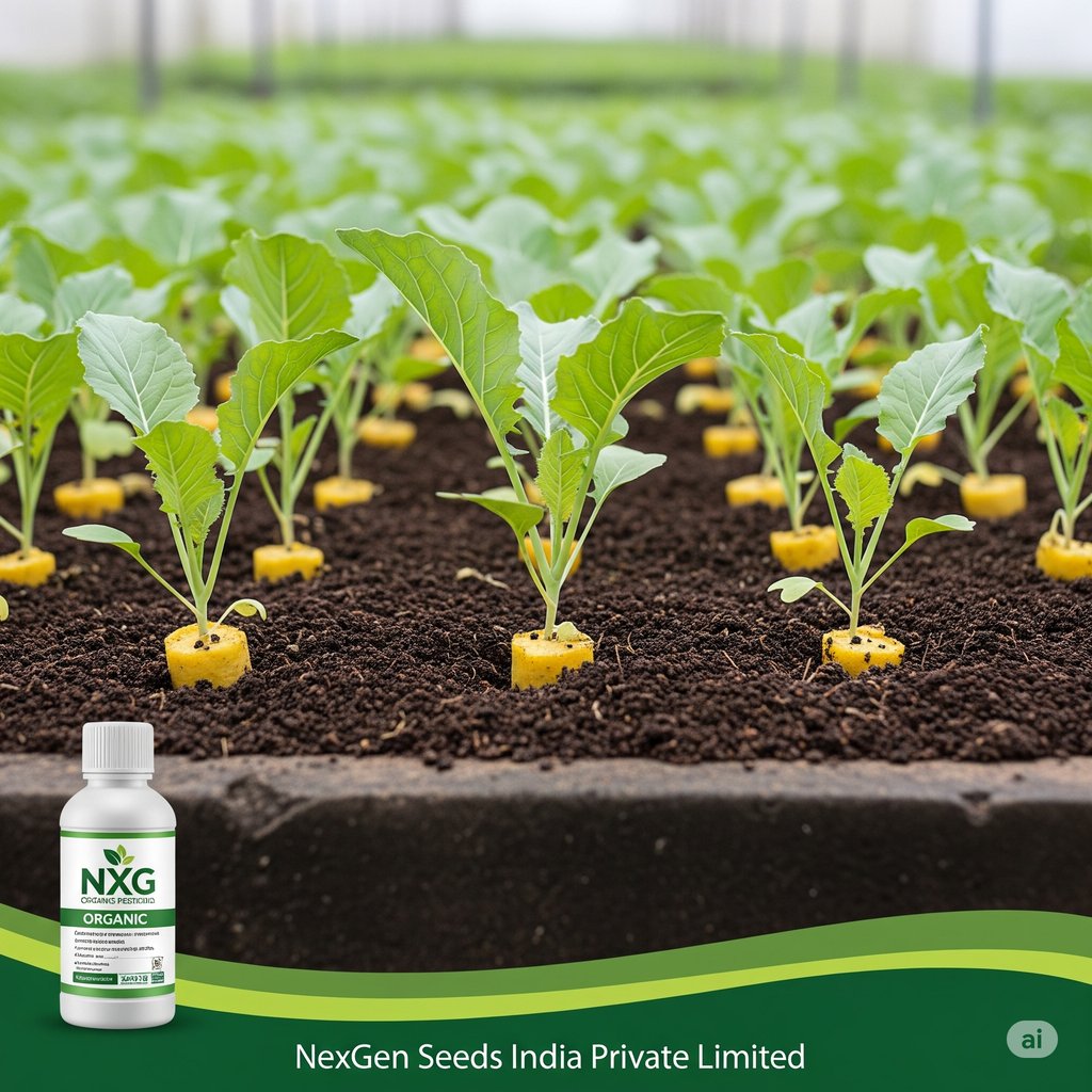 A cauliflower nursery with a focus on preventing damping-off disease using organic methods