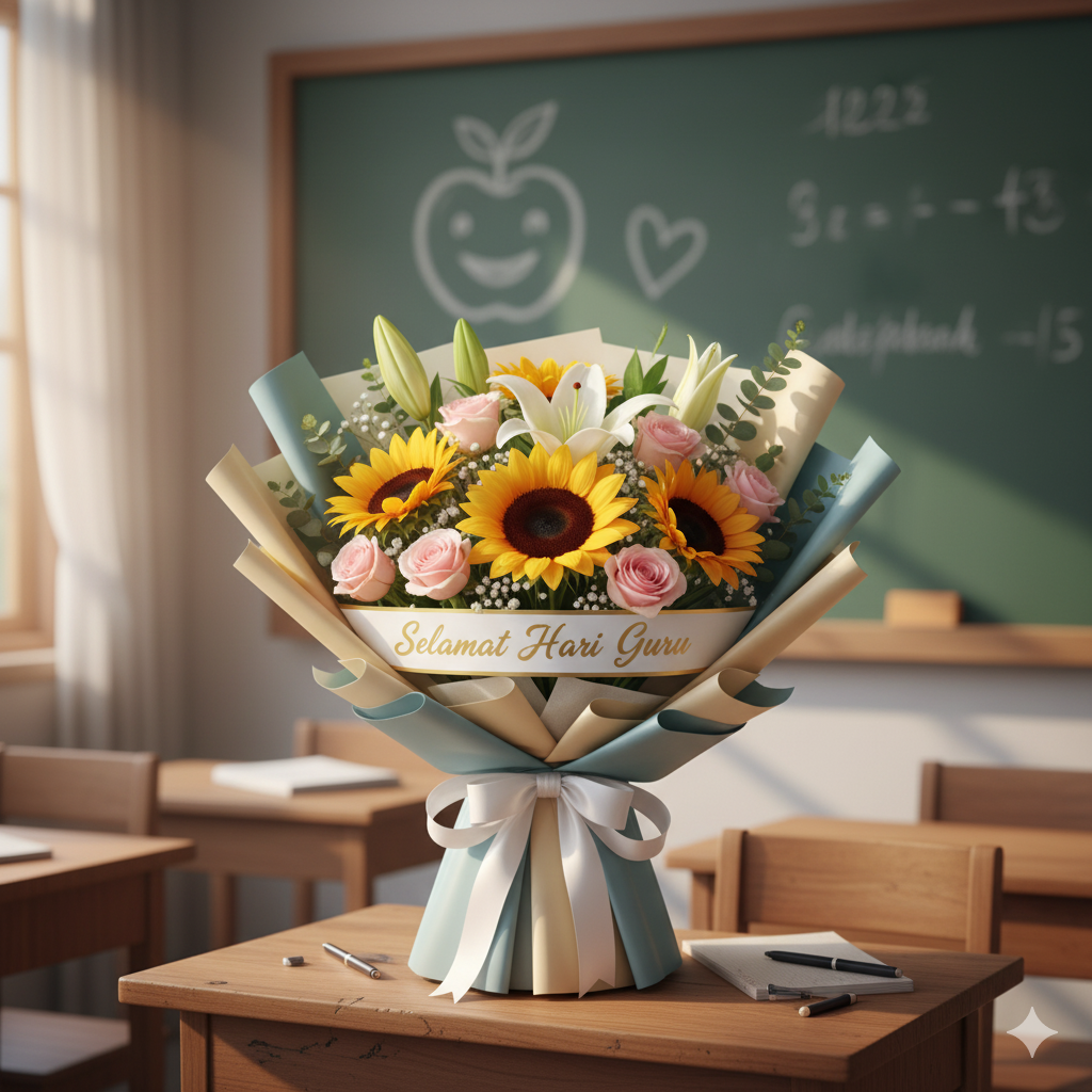 karangan bunga Hari Guru Malang