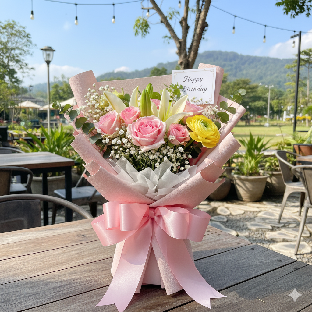 karangan bunga ulang tahun Malang