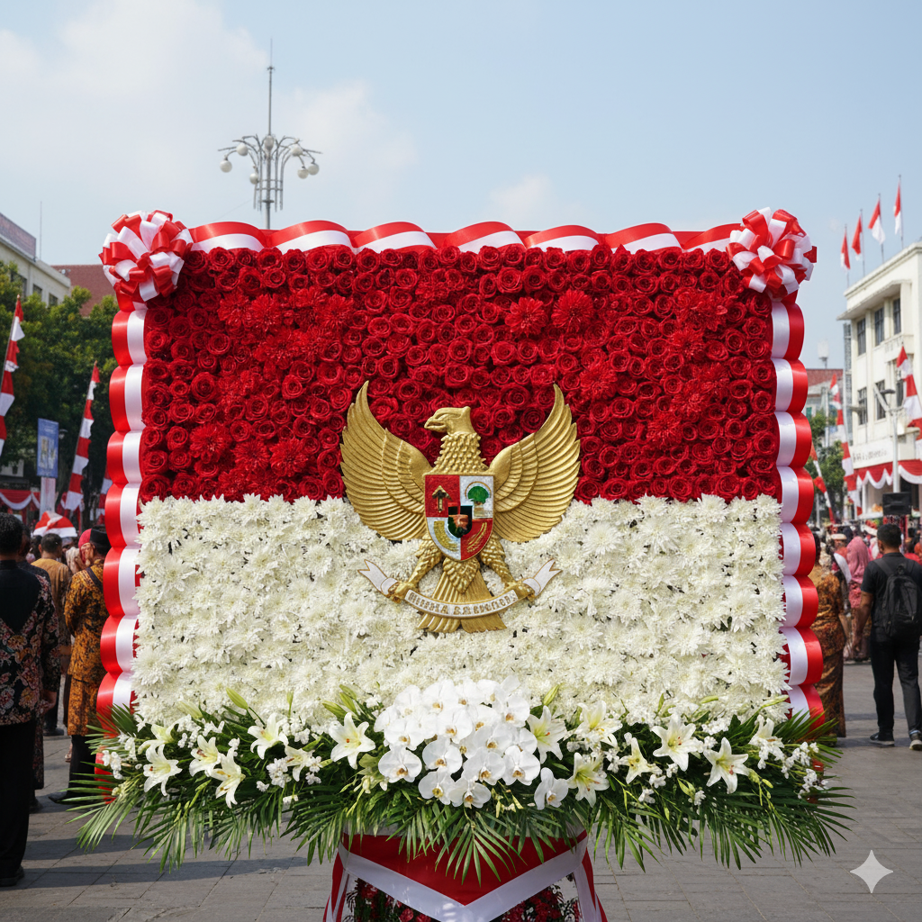 karangan bunga kemerdekaan Malang