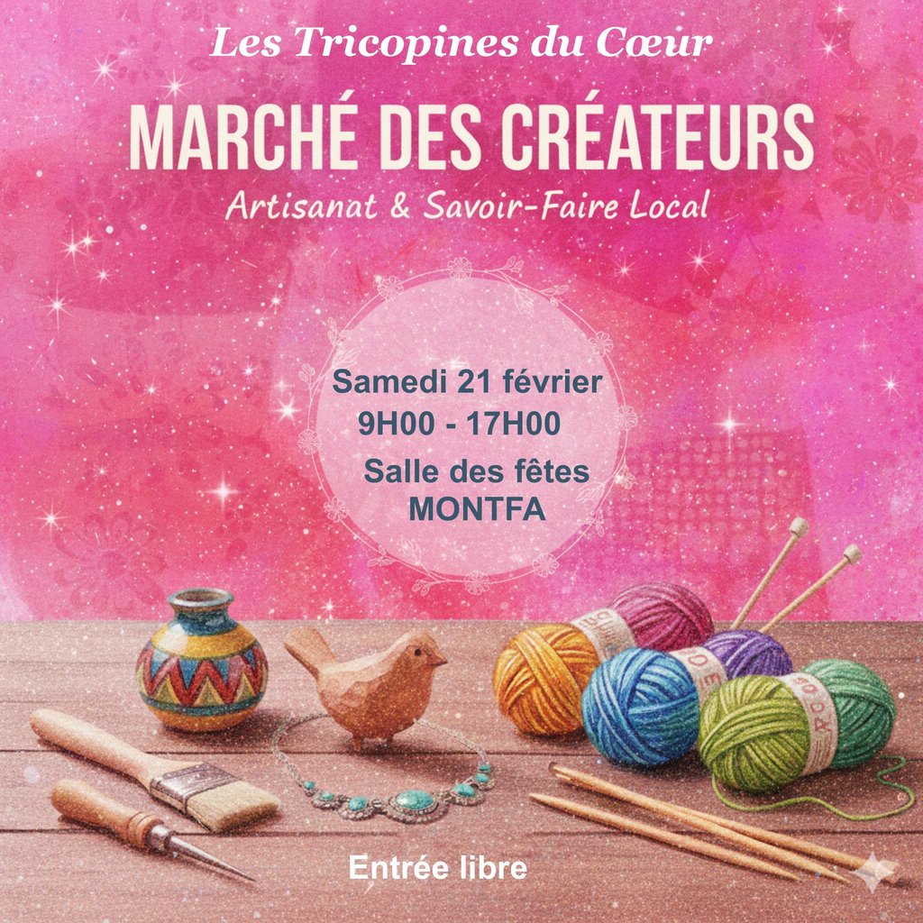 Affiche du Marché des créateurs de Montfa 21/02/2026
