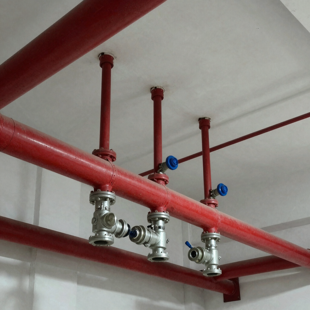 Close-up of sprinkler heads ready to activate in case of fire