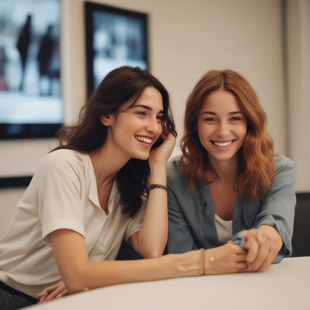 a woman with curly hair wearing headphones