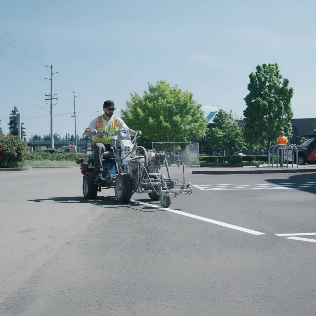 parking lot striping on machine in mobile al