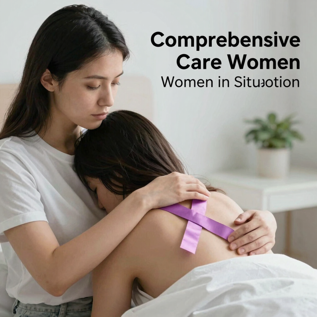 A counselor speaking gently with a woman, offering emotional support.