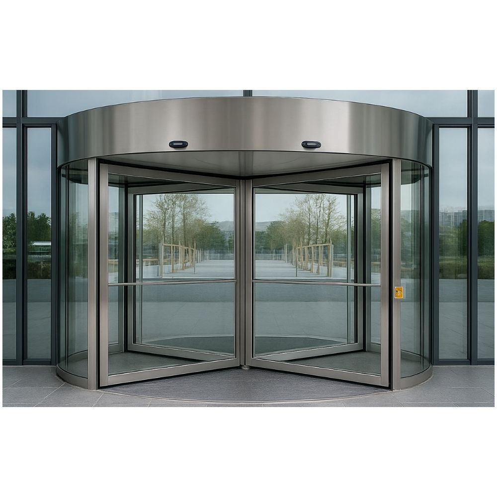 puerta giratoria de cristal y aluminio para edificios u oficinas
