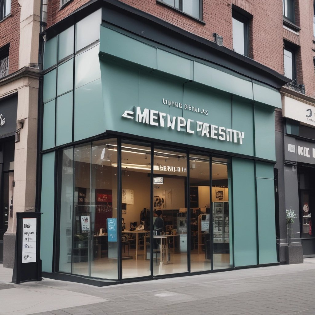 A welcoming condominium manager greeting residents at the entrance of a modern building.