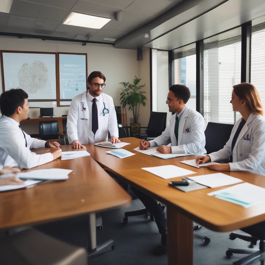 A person in protective attire, including a bright green suit, gloves, a face mask, and a hair cap, is working in a laboratory setting. They are holding a syringe and appear to be performing some tests or experiments. Numerous test tubes, some with red caps and filled with liquid, are organized on a table. The room has scientific equipment, including a centrifuge, and blue curtains allow natural light to filter through the window.