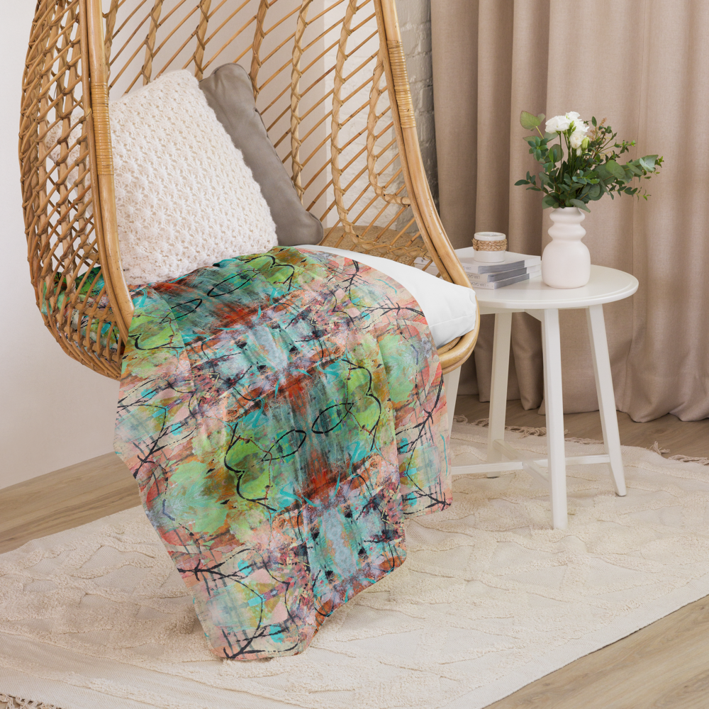 Blanket or throw on a chair, unique Irish designer piece