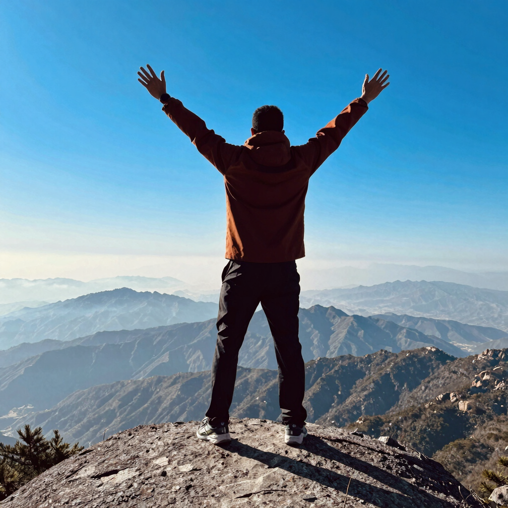 man sitting on cliff