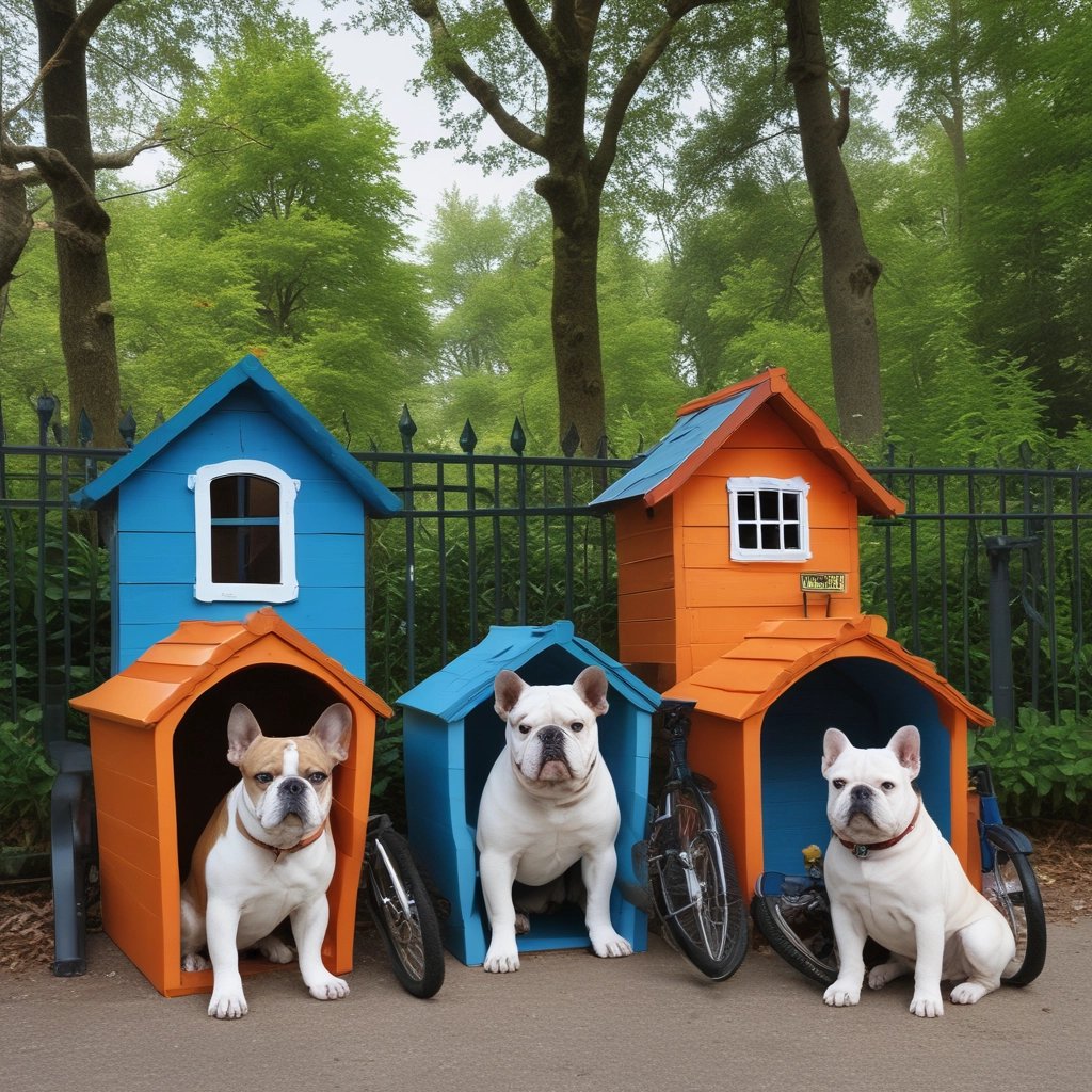 a small dog standing on top of a cement floor