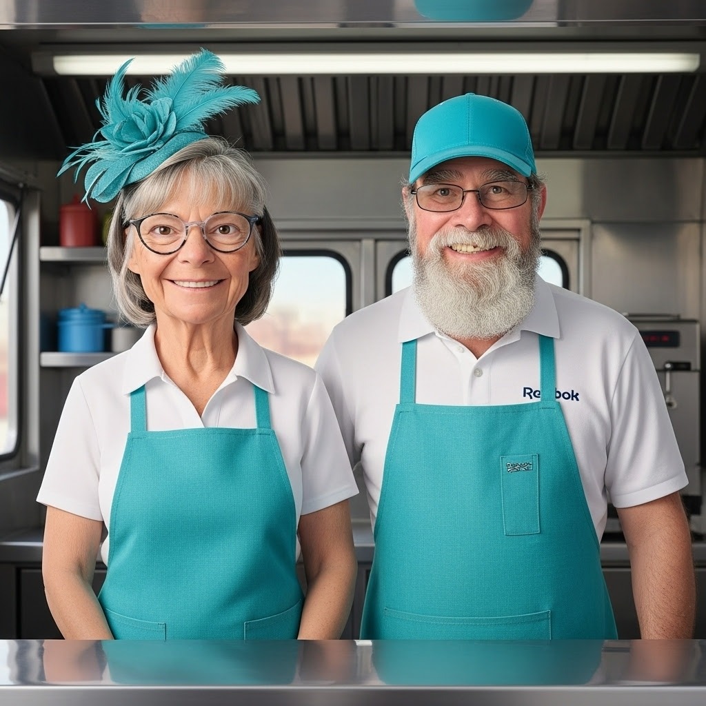 AI Cindy and Rodney Niemier inside food trailer