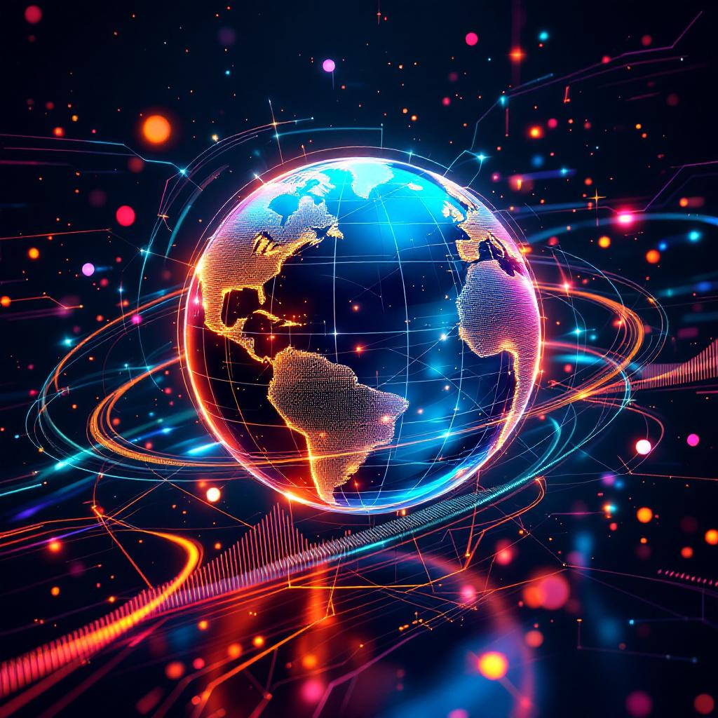 A futuristic globe of the world symbolising AI and future travel growth