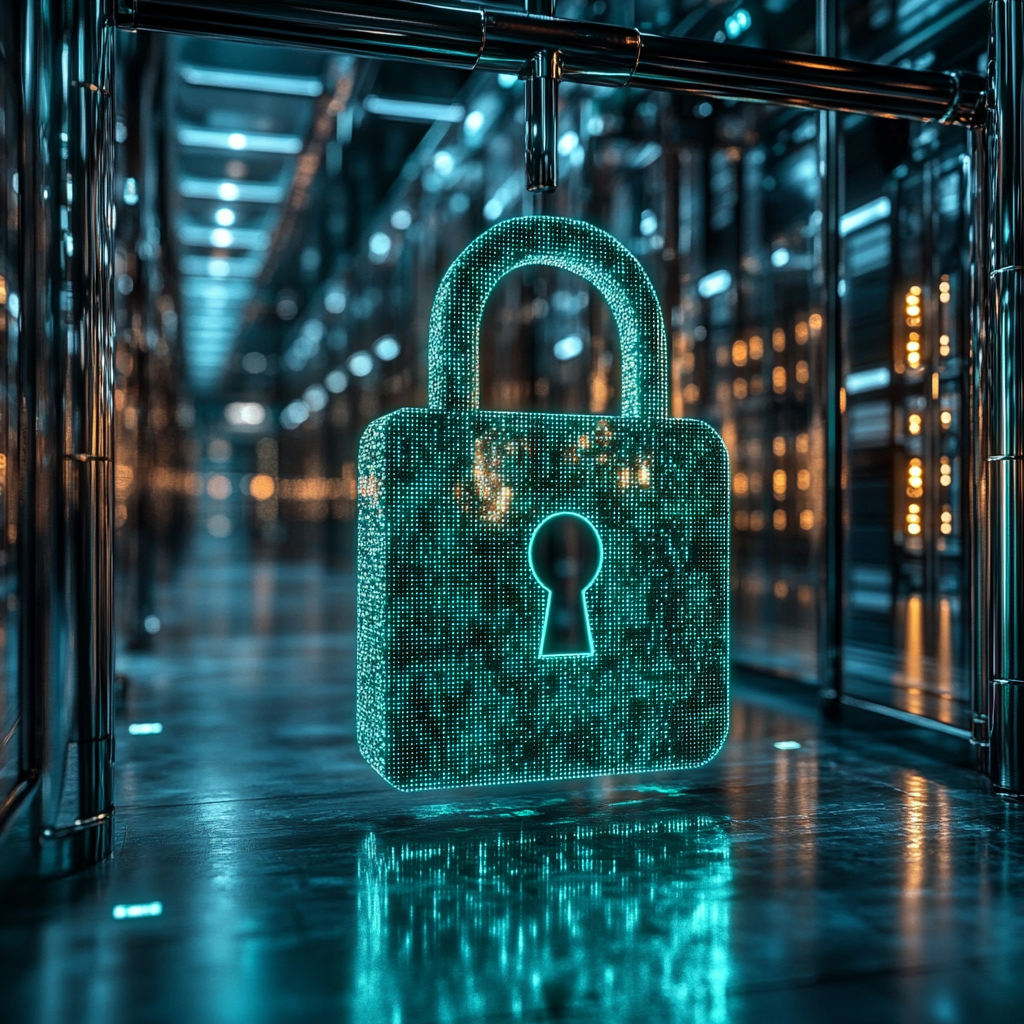 a padlocked indicating cybersecurity awareness 