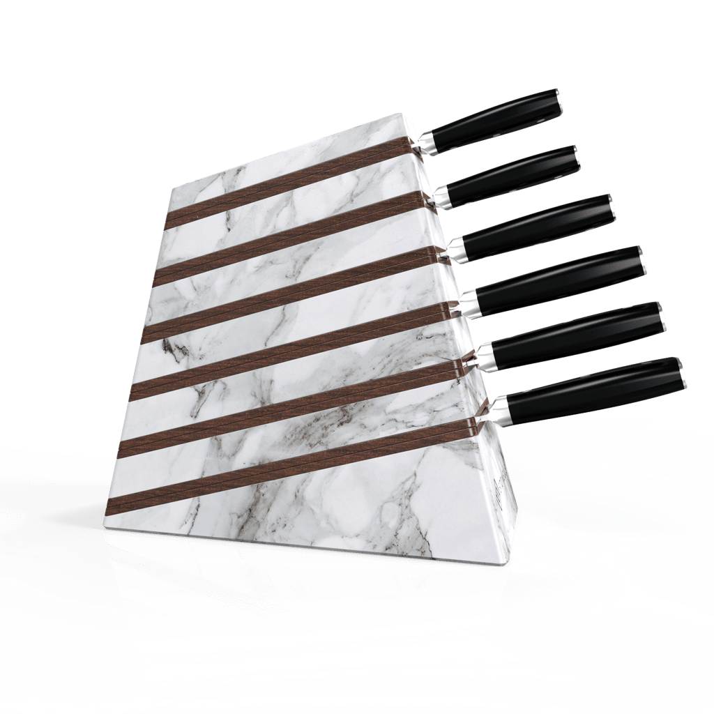 marble wood knife holder rendering and design