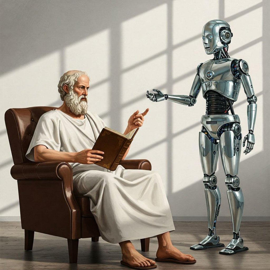 a man sitting in a chair with a book