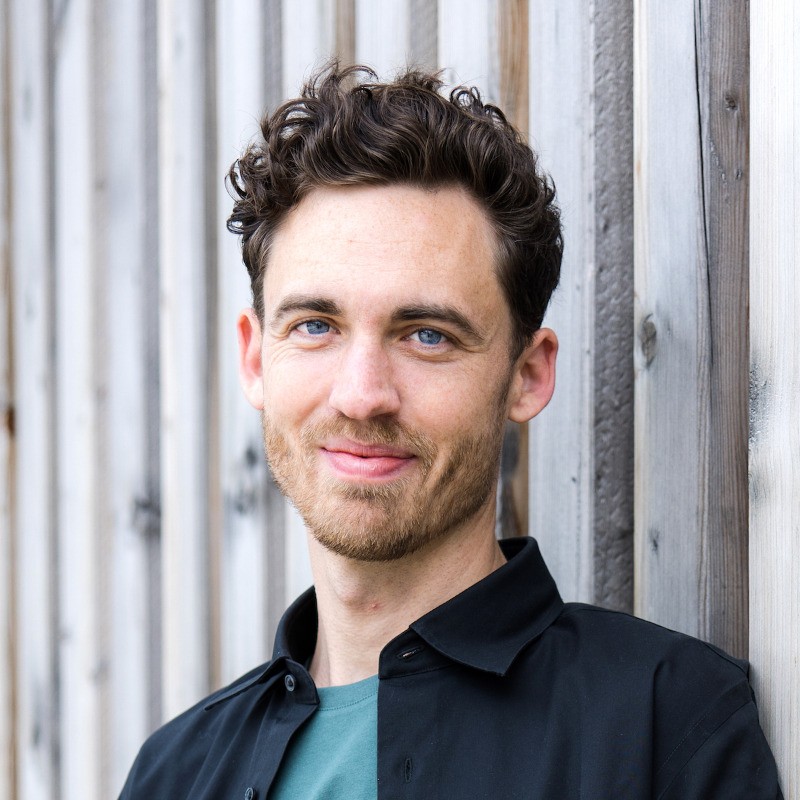 man with a black shirt