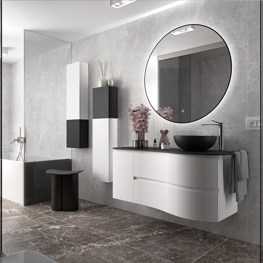 Salgar curved bathroom unit