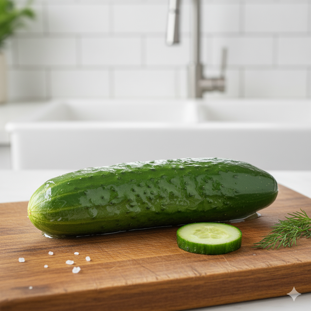 Vegetable (cucumber ) coated with plant based edibale coating