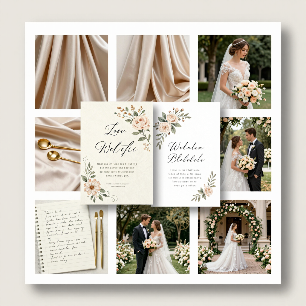 Overhead shot of a seating chart with elegant calligraphy and floral decorations.