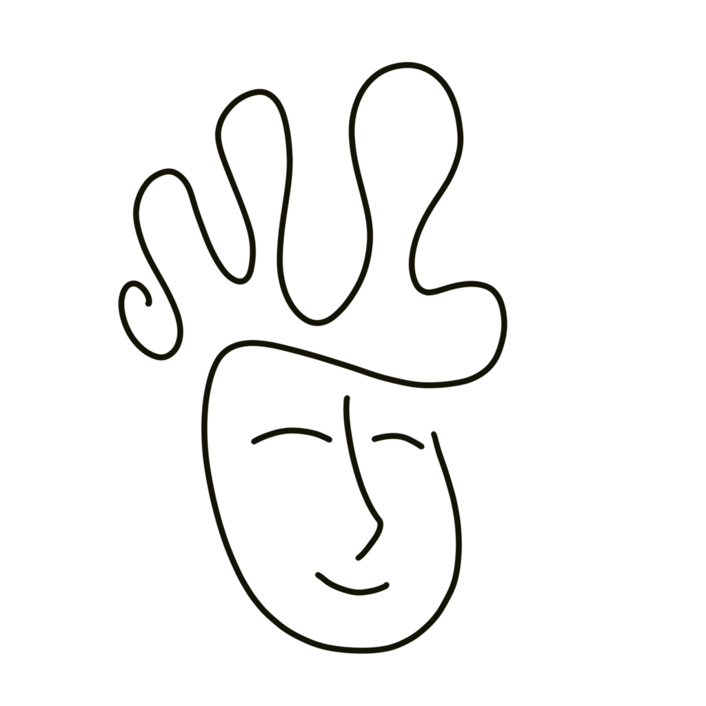 hand drawn illustration of a non-binary face