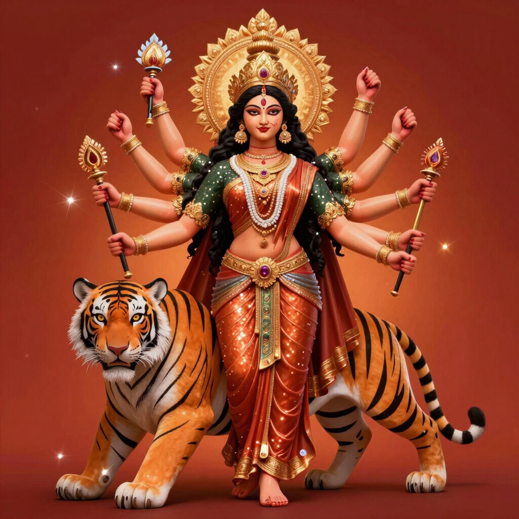 A serene woman practicing yoga at sunrise with soft golden light and nature around.