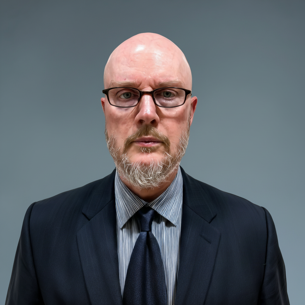 Image of CEO and Sr. Art Director Jan Friis Pedersen in a blue business suit.