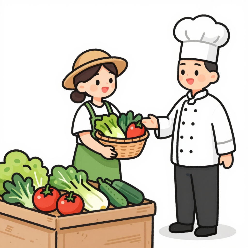 Close-up of a thermosealed meal tray with fresh local vegetables visible inside.
