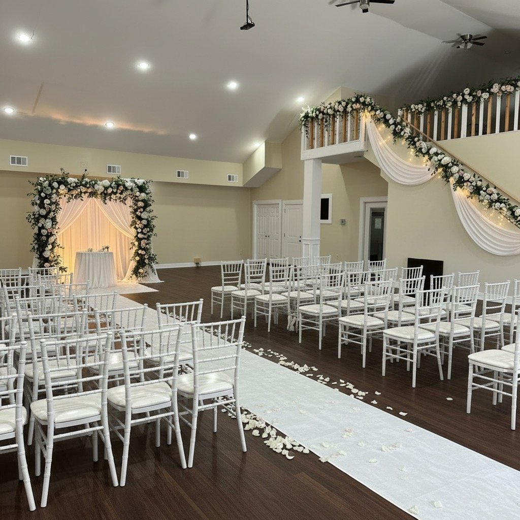 Wedding ceremony setup inside an Atlanta event space