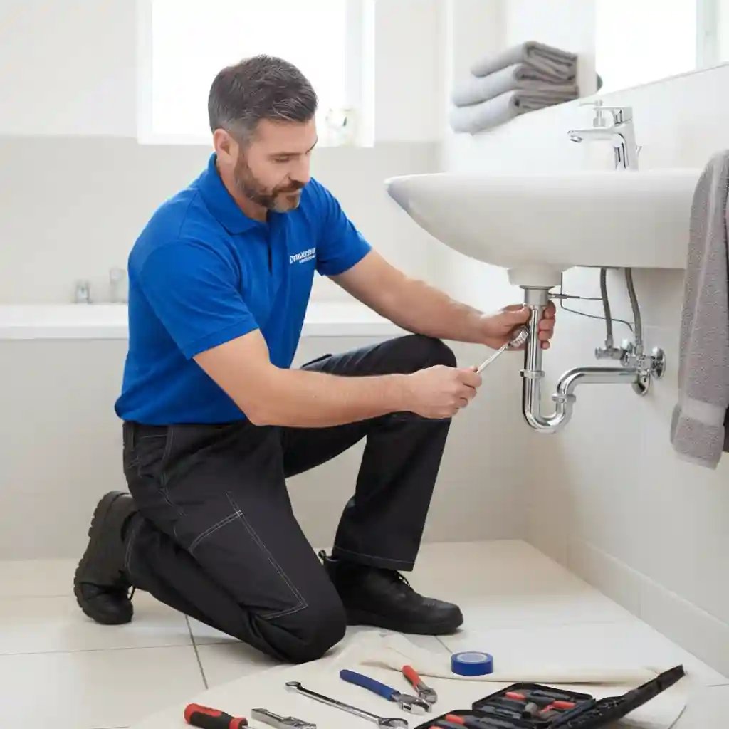 Plomero realizando instalacion de sanitarios en domicilio servico Destapaciones MG