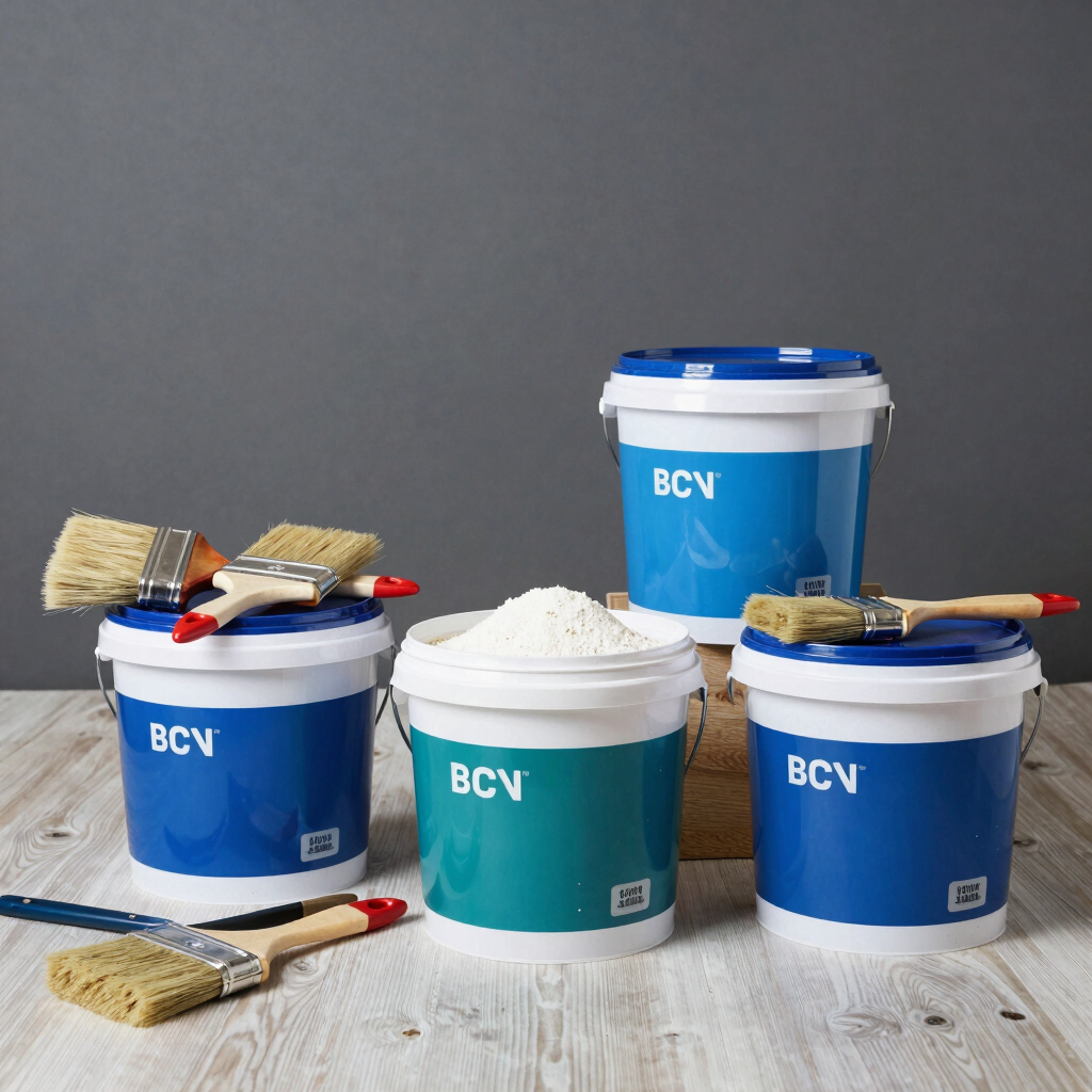 A professional Latin American architect in a clean, modern studio reviewing blueprints on a tablet. The setting is bright and sophisticated with soft pink and white interior accents, minimalist furniture, and natural lighting.