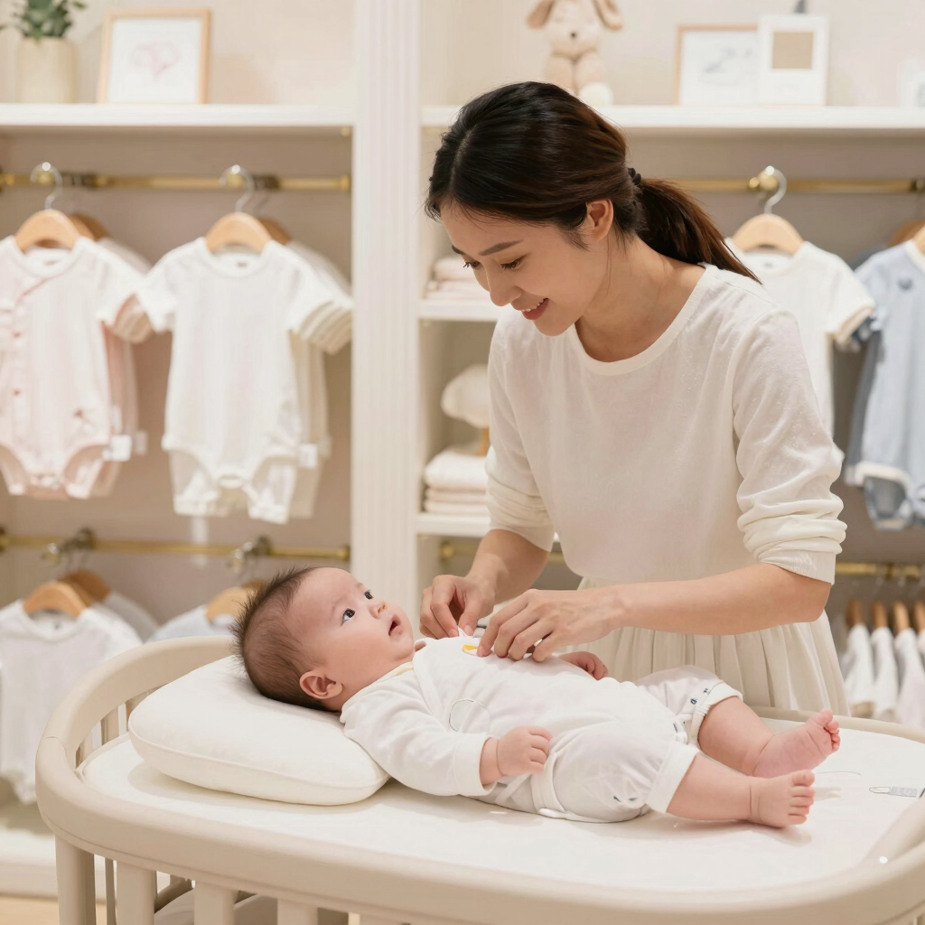 Close-up of colorful baby boxers neatly folded on a soft surface