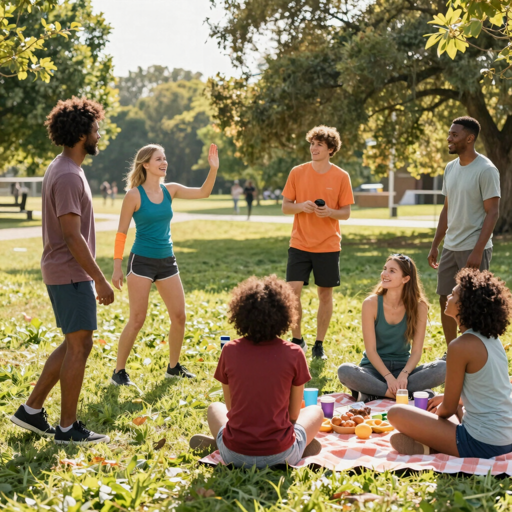 A bright, airy workspace with a laptop, green plants, and a cup of herbal tea symbolizing health and wellness.