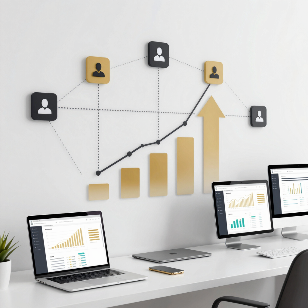 Close-up of a laptop screen showing a successful Google Ads campaign dashboard.