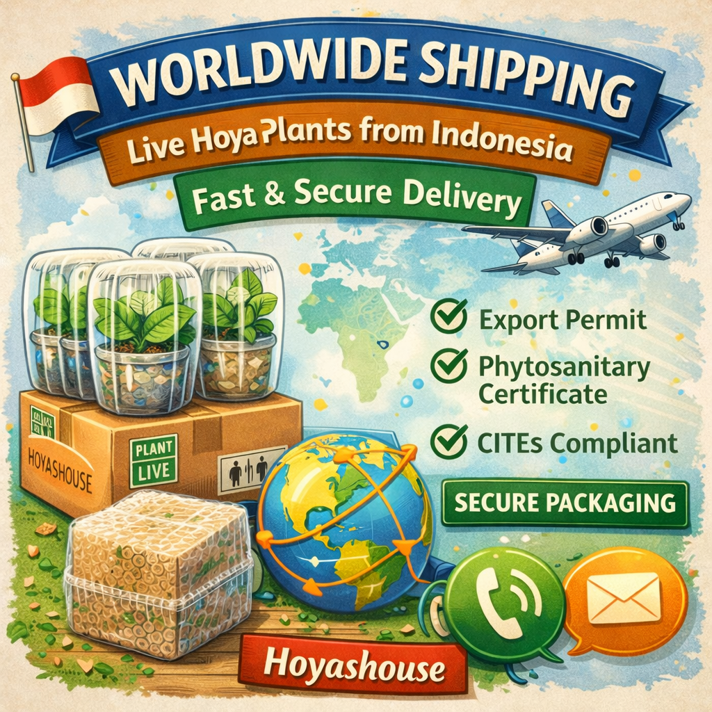 Worldwide shipping of live Hoya plants from Indonesia with secure packing